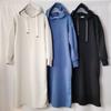 Daily Single Tail Air Cotton Hooded Mid Length Long Length Long Sleeve Pullover Dress Female Western Style Youthful-Looking Slim Looking Dress Spring