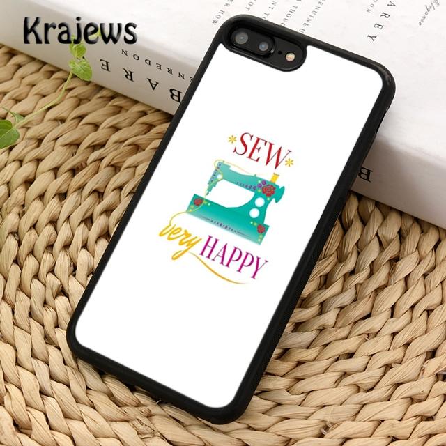 Krajews love Sewing Machine Pattern Phone Case Cover For IPhone 18 17 Air 16 15 14 plus 11 12 13 pro max coque Fundas