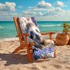 1PC Custom Name Winter Sloth Adventure Beach Towel Highly Absorbent And Sand-Resistant Towel for Swimming, Pool, Yoga, And Travel Lightweight