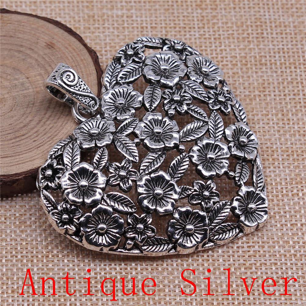 Big Heart Shaped Charms Pendant For Bracelet Necklace Jewelry Making Craft Findings