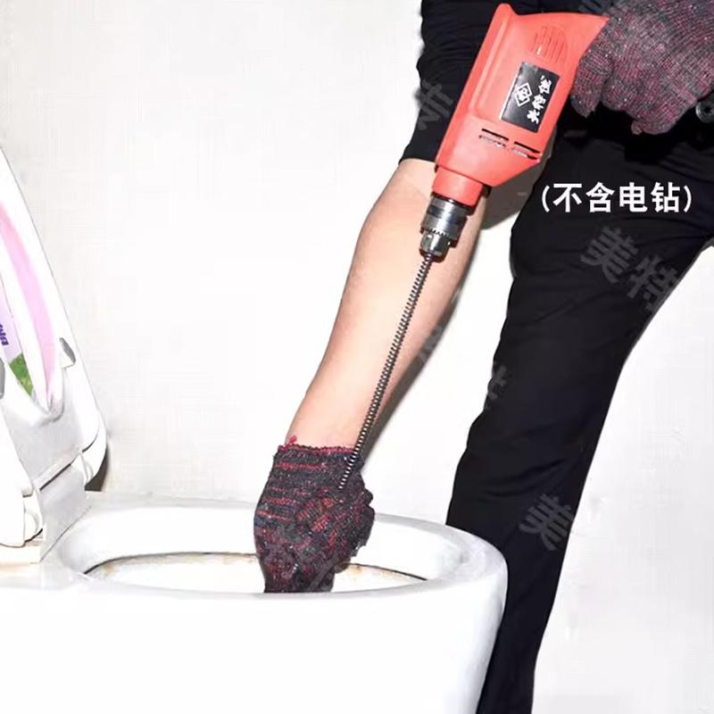 Electric Drill Sewer Dredging Spring 1-5 Meters Drain Cleaner Machine Extension Pipe Dredger with Connector for Home Plumbing