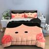 3Pcs Blush Cheek Cute Kid Face Bedding Set Minimal Cartoon Portrait Print Duvet Cover 2 Pillowcases Single Double Gift