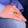 Natural Amber Stone 925 Sterling Silver Men's Ring,   Turkish Handcrafted Luxury Signet Ring,  Unique Gift for Men