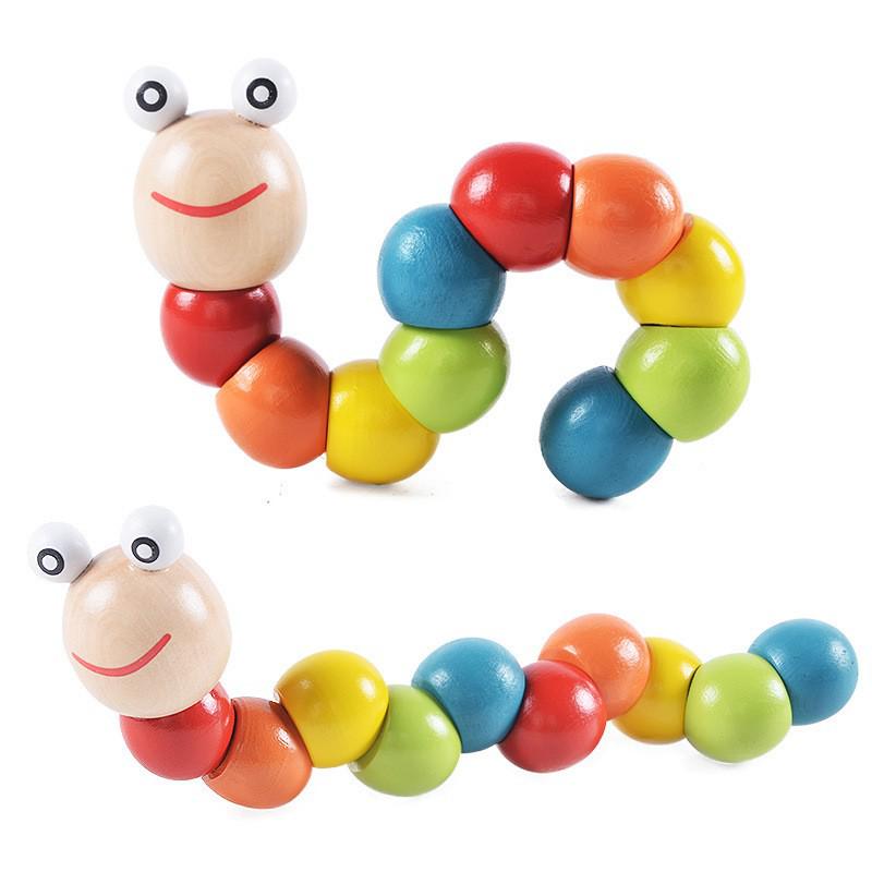 Wooden Twisty Caterpillar Toy for Infants and Toddlers (Ages 0-3)