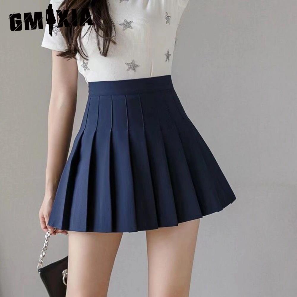 GMXIA Women's Fashion Casual Solid Color Print Summer Spring Skirt