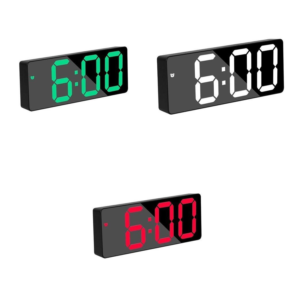 Digital Alarm Clock Battery Powered Adjustable Temperature Date Brightness Time