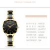 Watch Ceramic Black Simple Arm Watch Ladies Waterproof Analog Quartz Brand Stylish Casual Business Stainless Steel Watch Luxury Gift for Her NIBOSI
