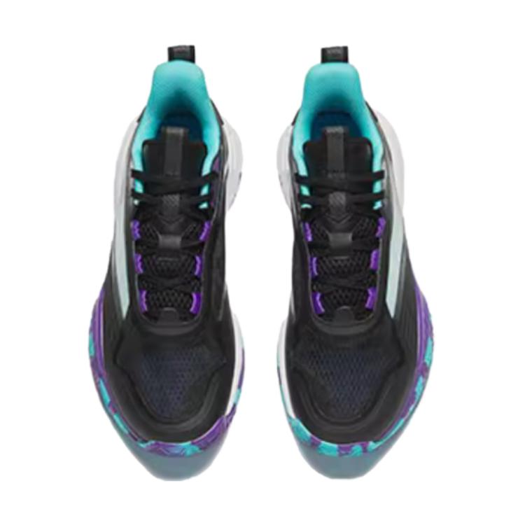 Anta Kids Fabric Breathable Comfortable Non-Slip Durable Low-Top Basketball Shoes Kids sneakers Black Blue 312431103-5