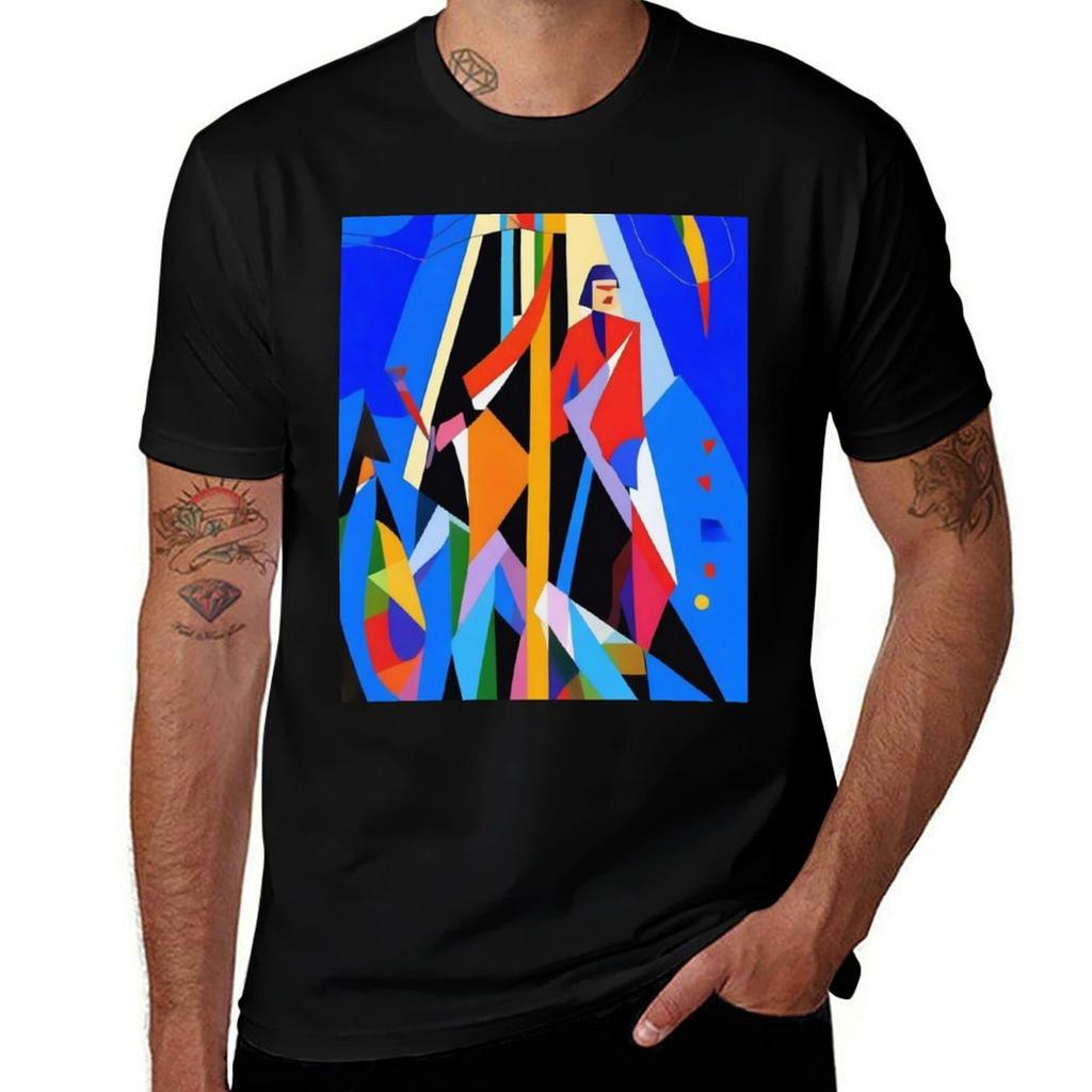 A Vividly Colored Abstract Composition Tshirt Plus Size Basic Cotton Tshirt