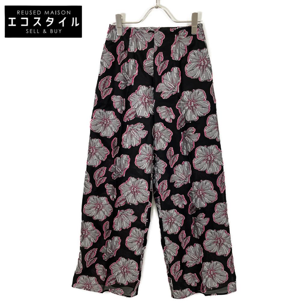 EBONY Black Rose of Sharon Wide Pants Bottoms 1 blackUsed