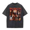 Punch The Funny Monkey Graphic T Shirt Unisex Women Clothing High Quality Crewneck Tshirts Oversized Vintage Washed Humor T Shirts