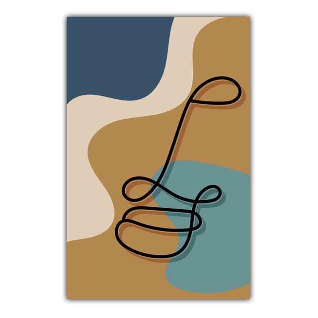 Abstract Matisse Minimalist Line Face Four Color Pattern Artwork Poster Canvas Painting Wall Art Pictures Room Home Decor