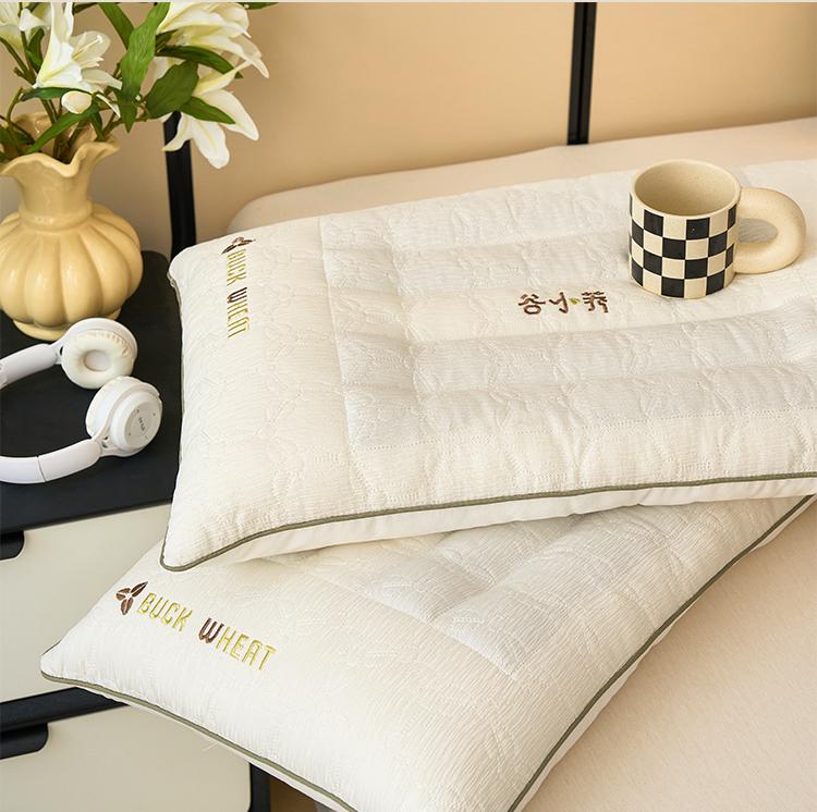 Yongyou Vanke School Area Valley Buckwheat Neck Protection Medium Low Buckwheat Pillow Herbal Sleep Aid for Students Adult Skin Friendly Soft Pillow
