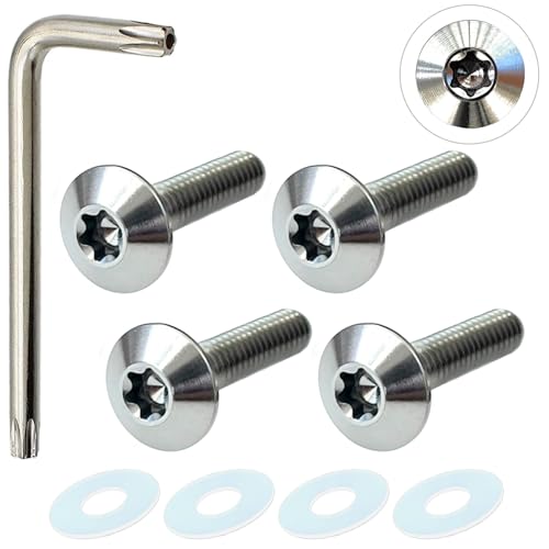 

Болт номерного знака из титанового сплава RENPA, продуманный дизайн, соответствует требованиям техосмотра (Серебристый, Длина болта 25 мм)