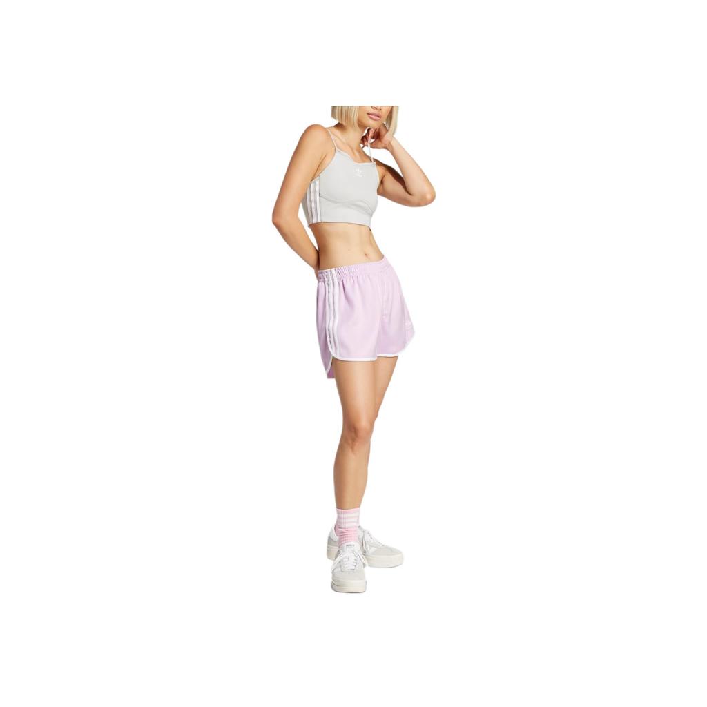 Adidas Originals Logo Embroidered Loose Casual Shorts Women Shorts Light-Orchid JD3124