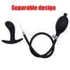 Inflatable Silicone Anal Plug with Hand Pump, Expandable Butt Plug for Men Women, Soft Air Pressure Training Massage Toy