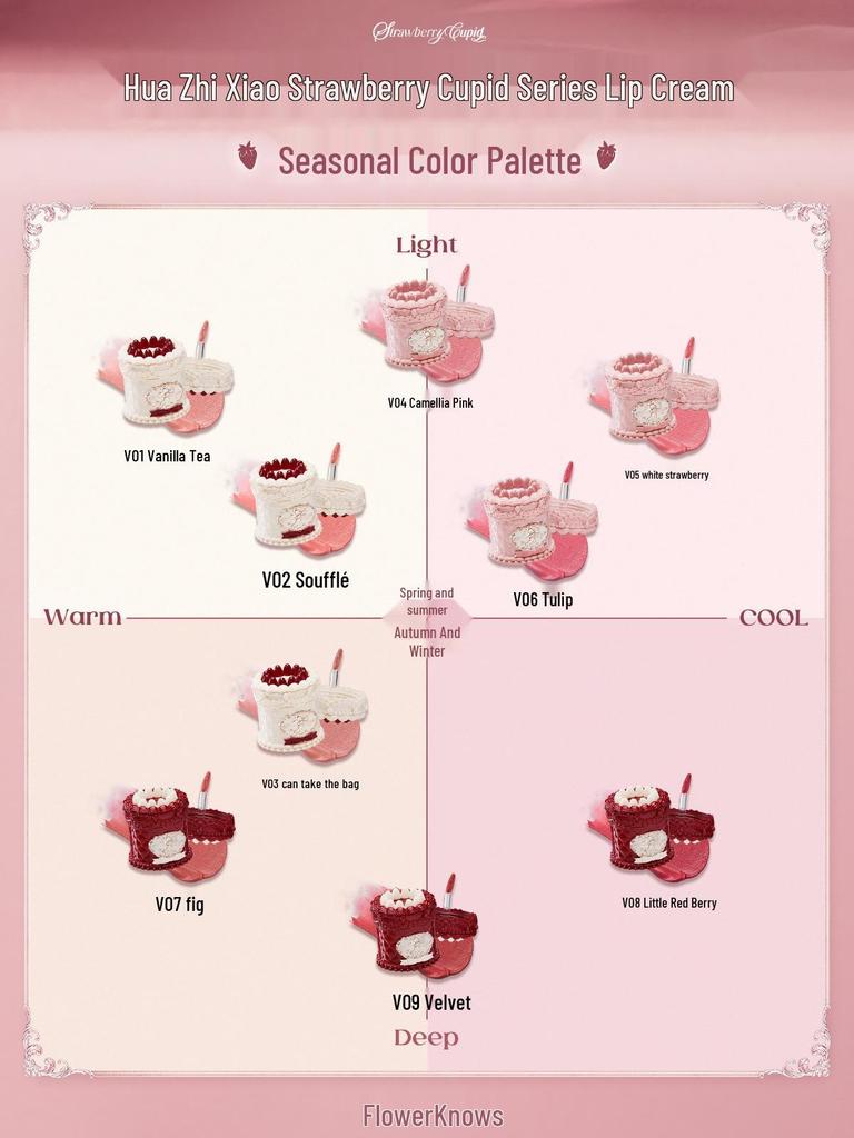 FlowerKnows Strawberry Cupid Mattifying Lip Cream - Autumn/Winter Collection