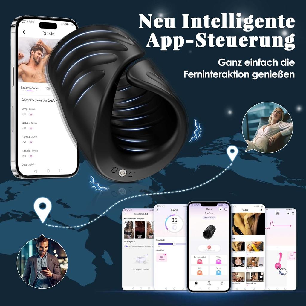 Electric Masturbator Trainer Vibrator App Control Masturbating Men with 9 Vibration Modes 2 In 1 Sex Toy Glans Stimulator Sex Toy for Men Couples