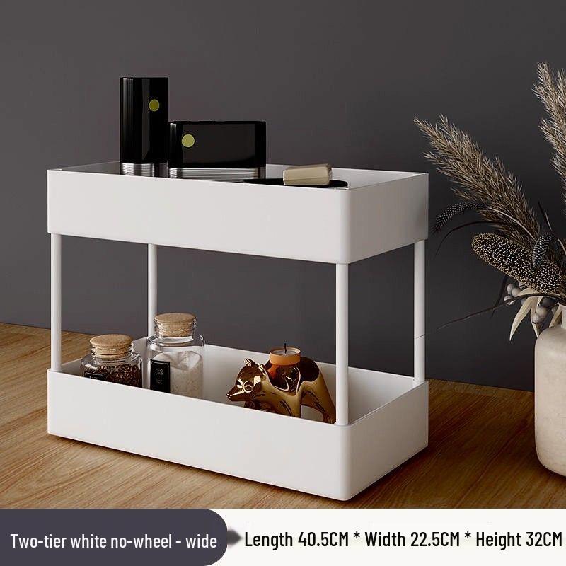 Compact Movable Multi-Layer Storage Rack for Snacks - Simple Floor-Standing Home Shelf