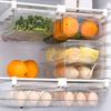 Plastic Clear Fridge Organizer Slide Under Shelf Drawer Box Rack Holder Refrigerator Drawer Kitchen Fruit Food Storage Box