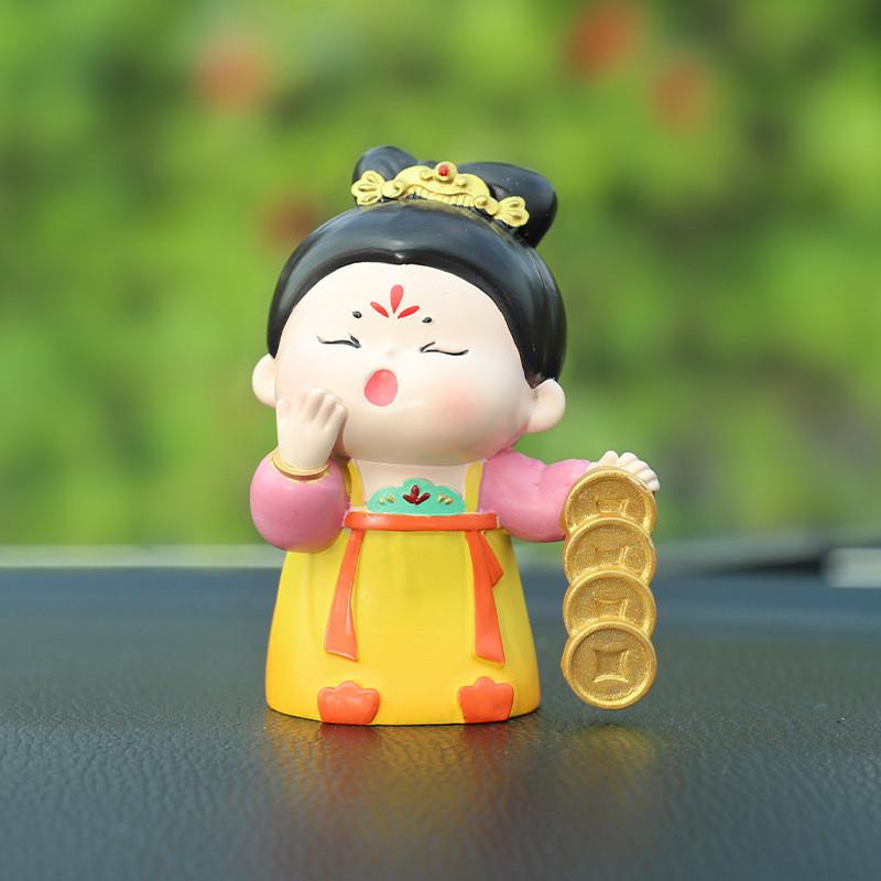 

Traditional Car Decor Set With Resin Fortune Ladies For Elegant Interior Enhancement жёлтый