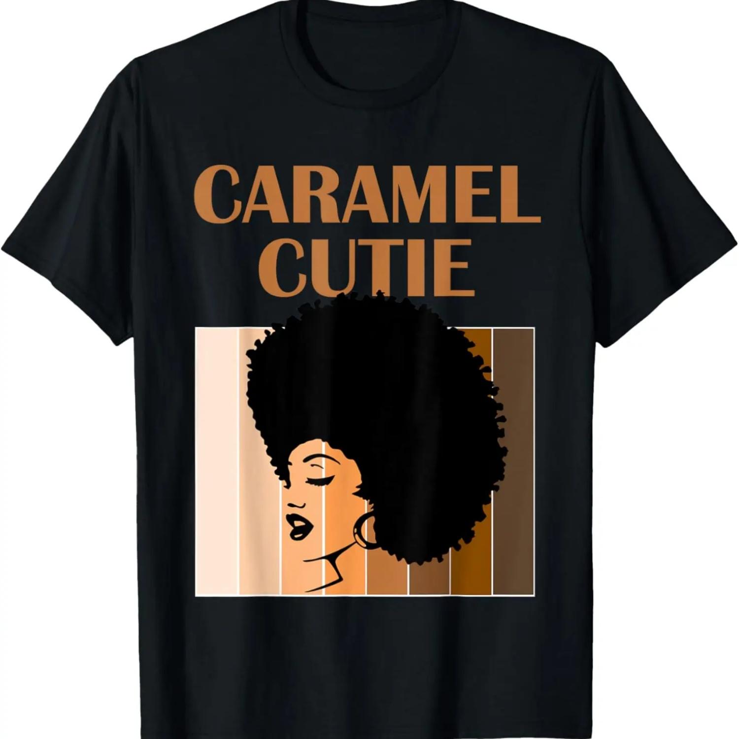 

Caramel Cutie Ladies Cute Novelty Graphic African Heritage T-Shirt XXXXXL чёрный