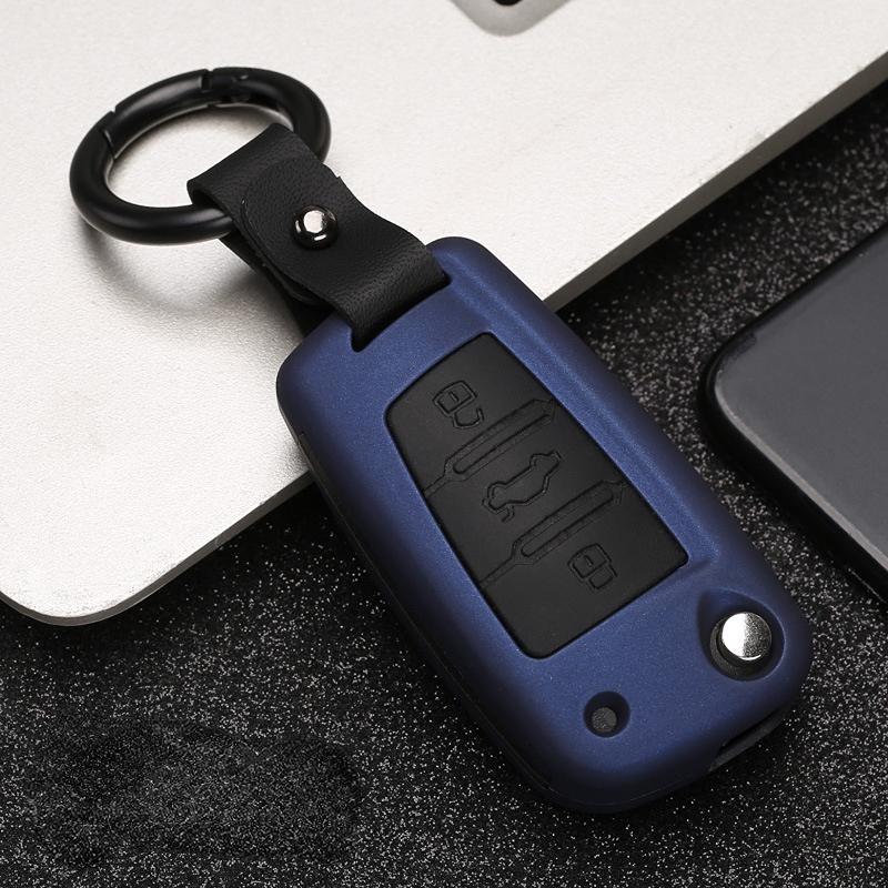 Carbon Fiber ABS Silicone Car Key Cover Protector Case for A3 A4 A5 C5 C6 8L 8P B6 B7 B8 C6 RS3 Q3 Q7 TT 8L 8V S3 Keychain