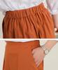 Ppaeppae Back Elastic Pintuck Linen Knee-Length Shorts