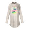 Women's Fashionable Loose-Fit High-Neck T-Shirt With Christmas Print Long-Sleeved Top