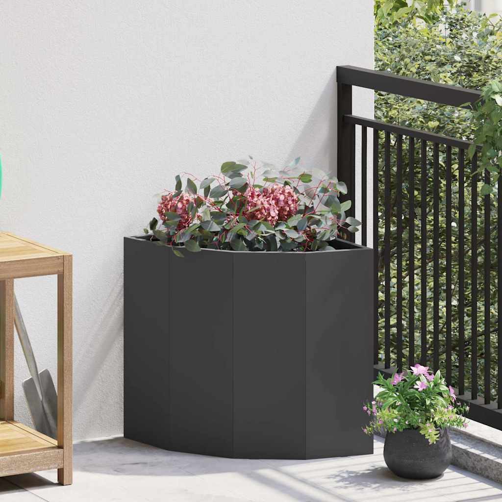 Corner Planter Black 45 X 45 X 50 Cm Steel