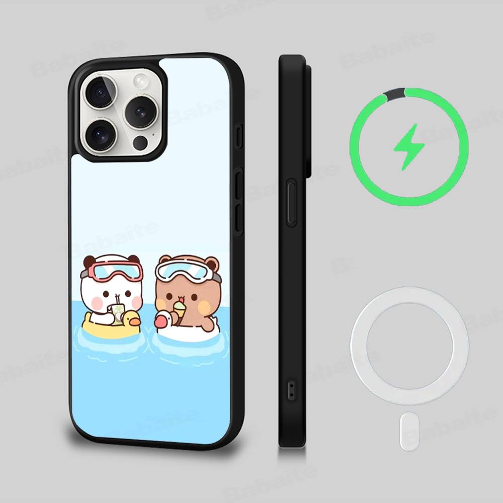 Cute Bubu Dudu Cartoon Black For Magsafe Magnetic Phone Case For IPhone 16 15 17 Pro Max 11 12 13 14 Plus Cover