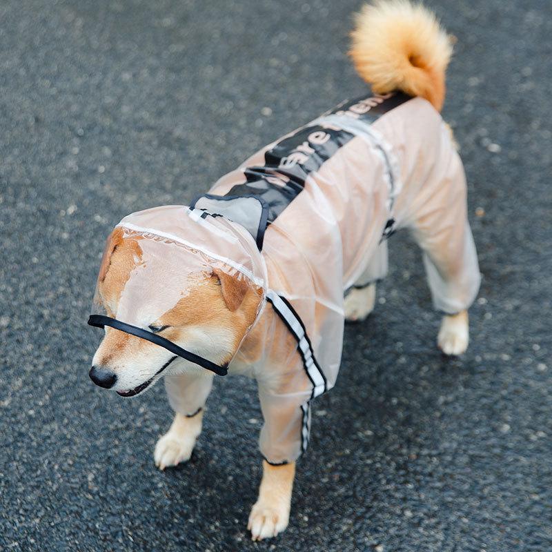 Cartoon Waterproof Full Coverage Raincoat for Small & Medium Dogs - Four-Legged Poncho for Rainy Day Outdoor Use