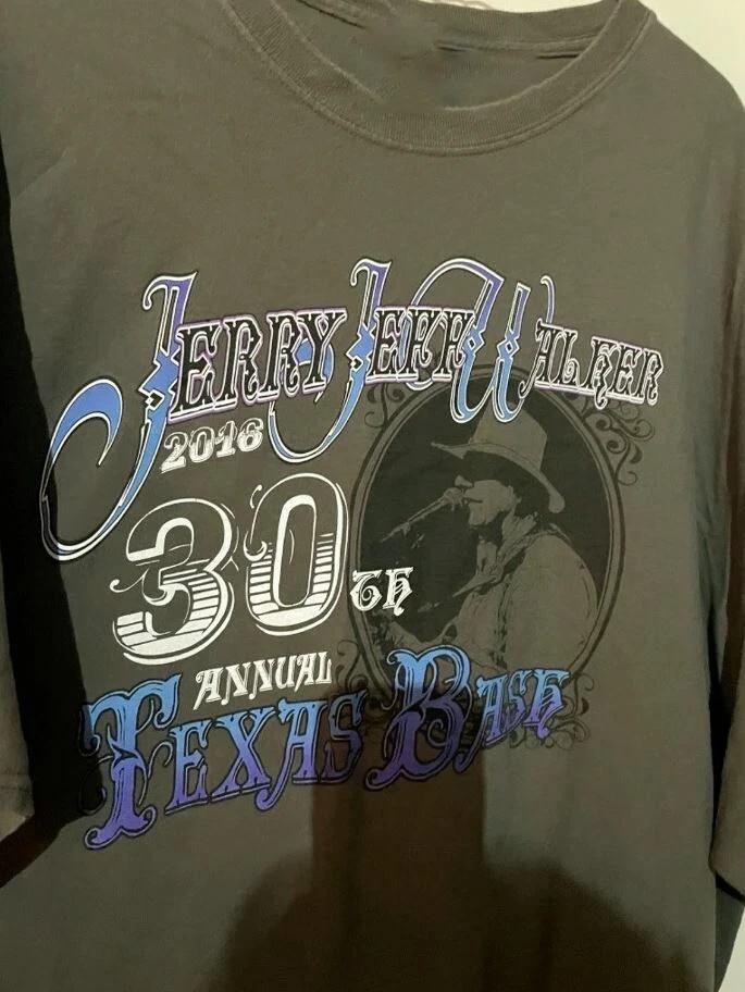 Jerry Jeff Walker 30th Anniversary Military Green Tee Unisex Cotton Shirt UU410 L