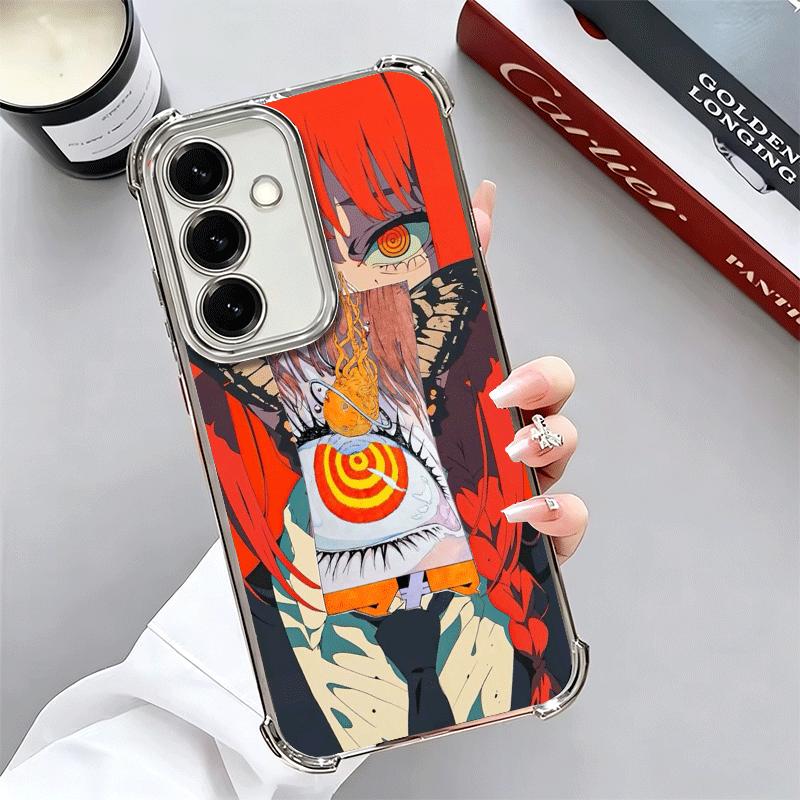 Anime Character Makima CSM Plating Phone Case For Samsung A17 A07 A37 A57 A16 A56 A15 A55 A14 A54 A13 A53 A26 A36 A25 A35 A24 A3