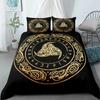Vikings Yggdrasil Fenrir Wolf Bedding Set King Queen Double Full Twin Single Size Mythology Symbols Runes Bed Linen Set