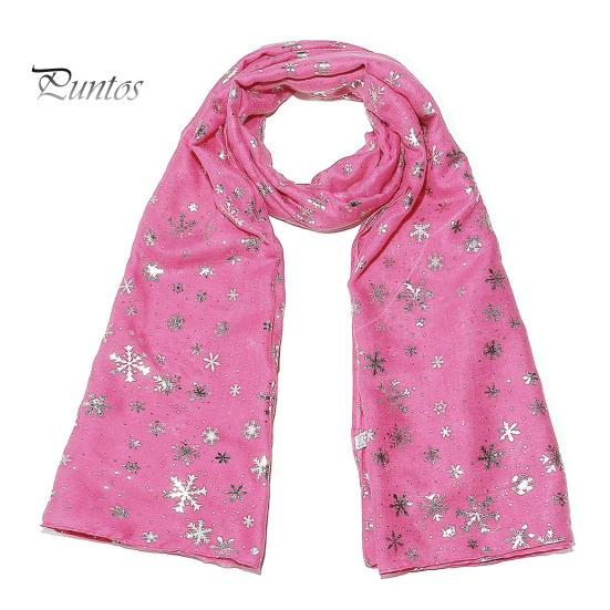 Feiertags-Accessoire Glitzernd Funkelnd Folien-Schneeflocken-Print Schal für Damen, Weihnachten Atmungsaktiv Kaltwetter-Thema Schal Wickel, Herbst Winter