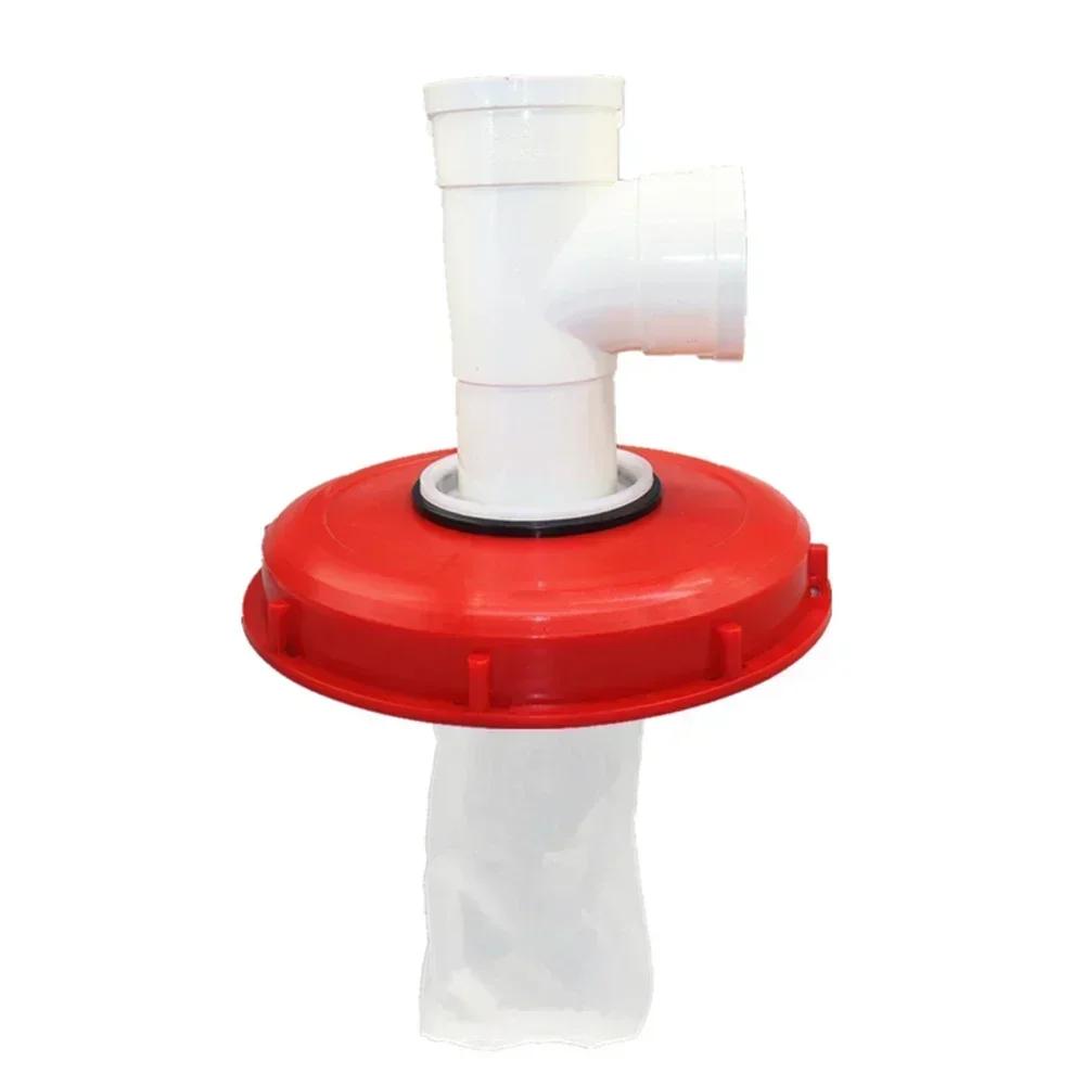 1PCS IBC Ton Pail Accessories Ton Pail Plastic With Filter Ton Pail Cover DN150 DN225 Black DN150-165MM,Red DN225-245MM
