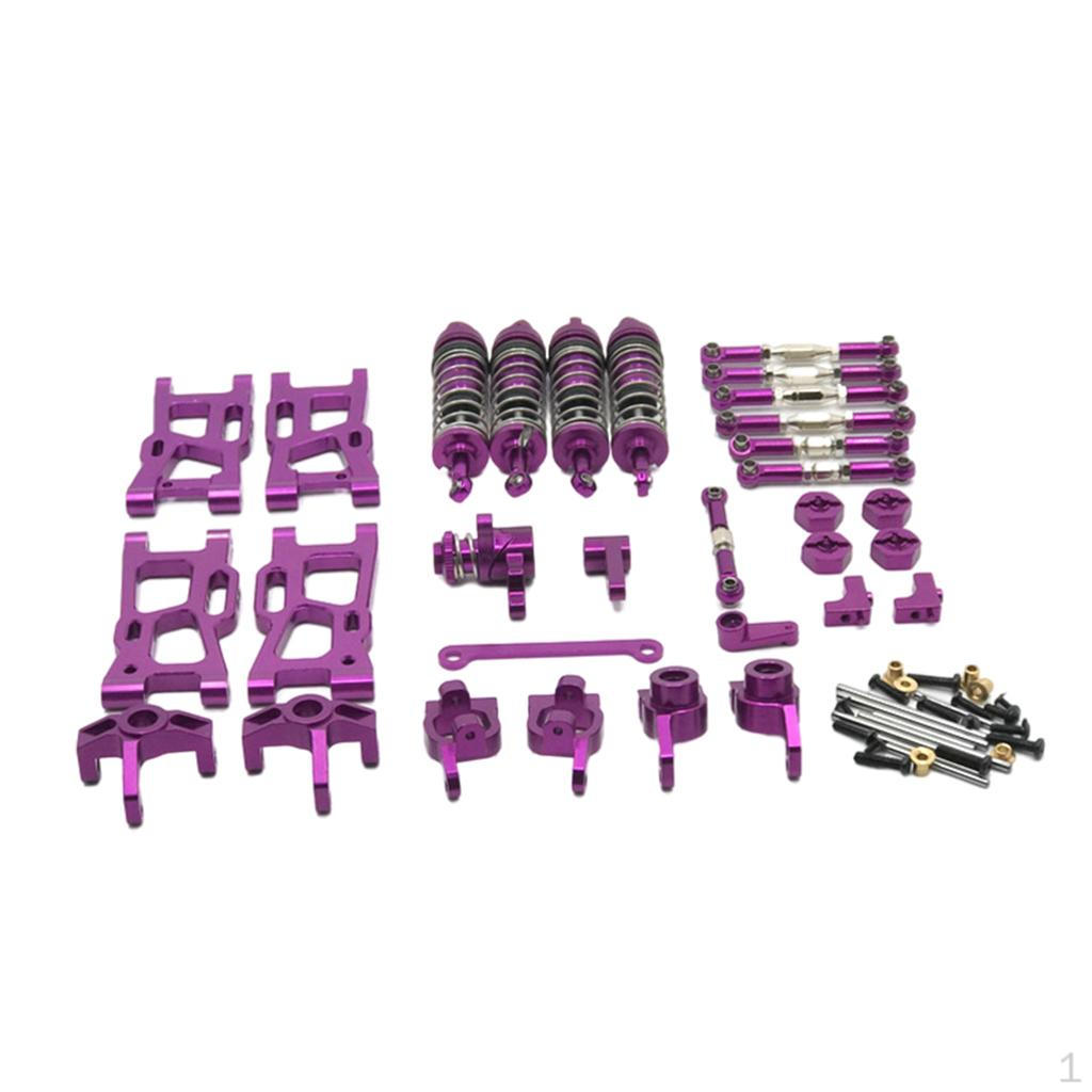 

1/14 RC Car Metal Upgrade Combo Kits Accessories Parts for 144001 144002 Model Crawler Truck Purple 2
