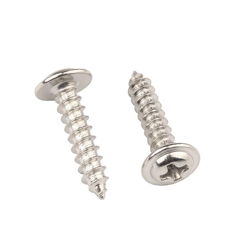 304 Stainless Steel Phillips Pan Head Self-Tapping Screws with Washer (M1.4/M1.7/M2/M3/M3.5/M4)