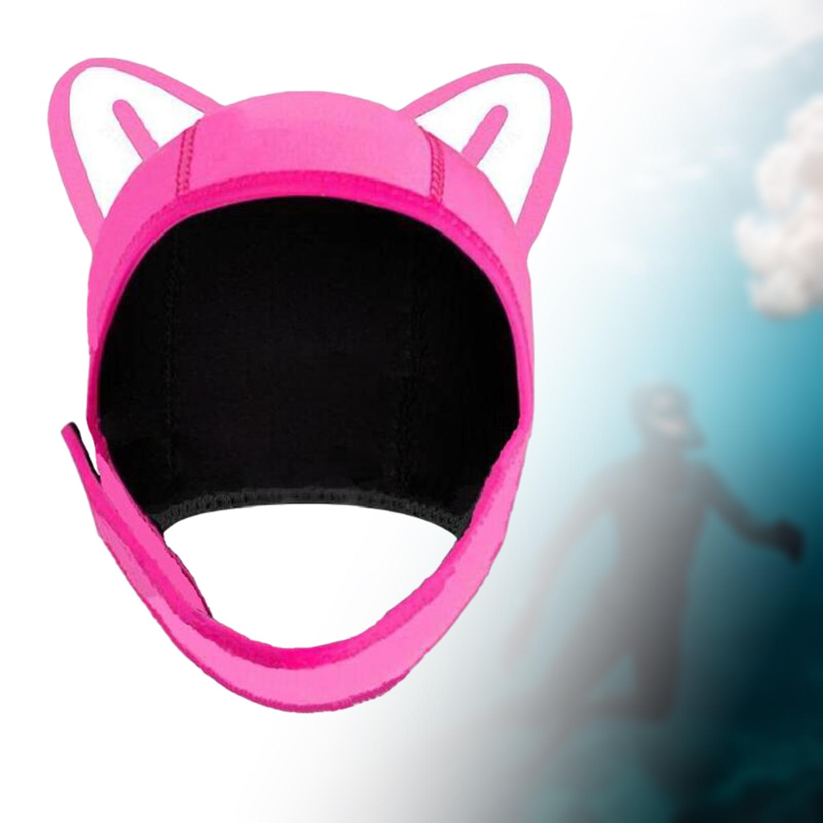 

Cat Ears Diving Hood Lovely Diving Cap Swim Hat for Rafting Surfing Canoeing XL