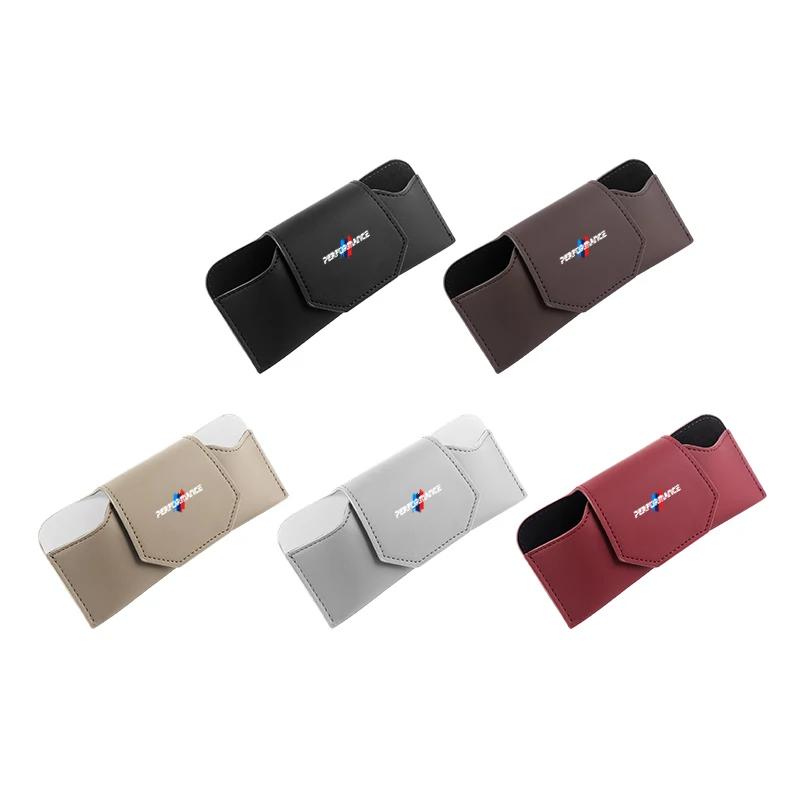 BAAX1 Car Sticker For BMW Magnetic Leather Car Sun Visor Glasses Storage Sunglasses Case Accessory For BMW E90 E60 E46 E39 F30 F10 E87