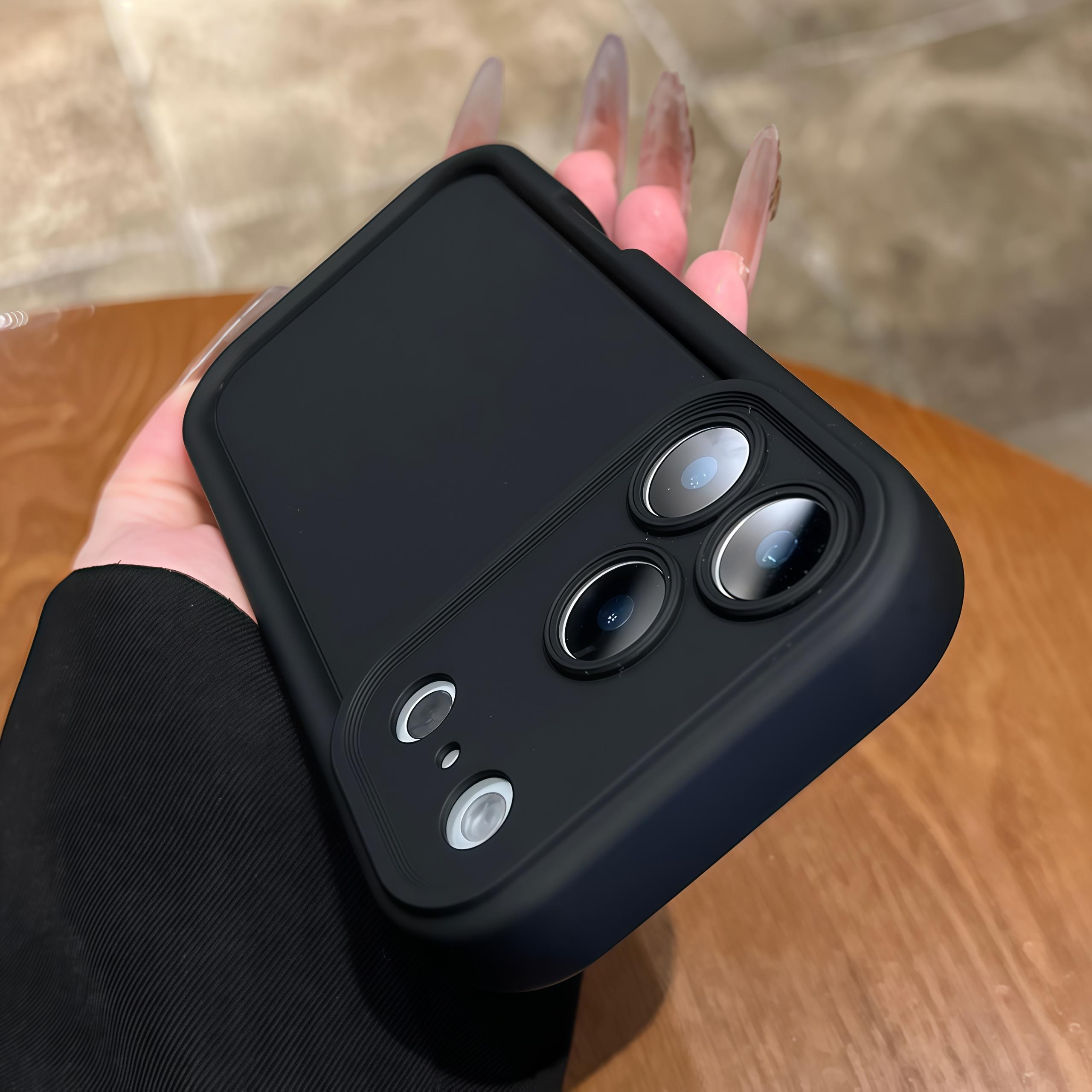 

Мягкий жидкий силиконовый чехол для iPhone 17 Air 16 15 14 Plus 13 12 11 Pro Max Противоударный бронированный матовый резиновый чехол с защитой объектива For iPhone 16 Pro чёрный