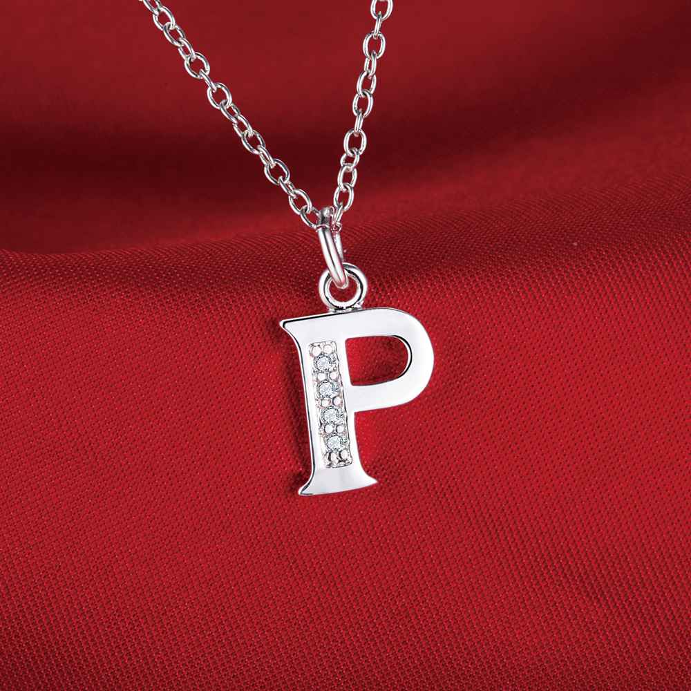 26 letters 925 sterling silver Necklace Pendant Shining 5A Zircon for Women Fashion Wedding Engagement Jewelry GiftsGood product
