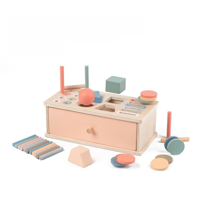 Montessori Wooden Color Shape Sorting Box For Early Childhood Development