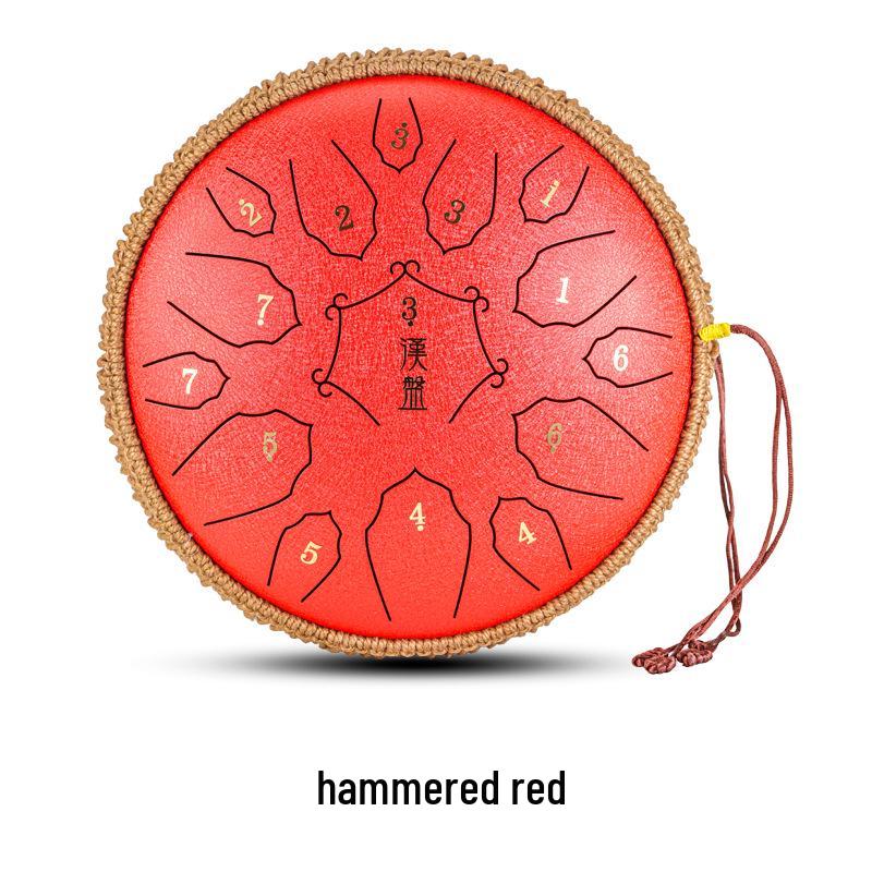 Hanpan 12-Inch Steel Tongue Drum, 15-Note D Key, Ethereal Sanskrit Sound
