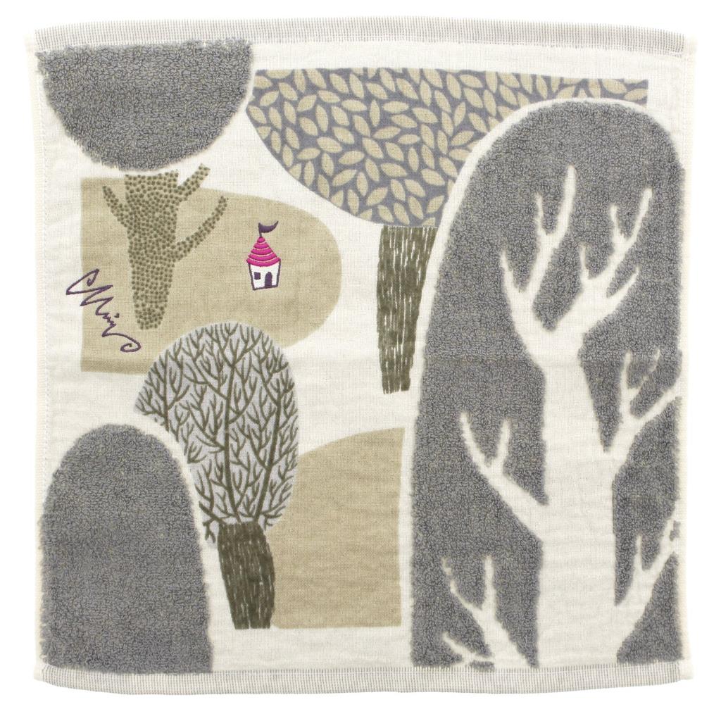 Kusunokibashi Monori Morita MiW Forest House 34 X 35 Cm Washcloth, Gray, A-65603-51-GY,