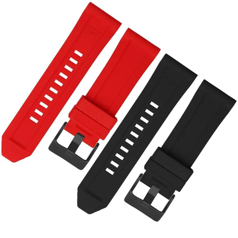 Silikon Kauçuk Bilezik Saat Kayışı 24mm 26mm 28mm dizel DZ4496 DZ4427 DZ4487 DZ4323 DZ4318 DZ4305 Erkek Saat Kayışı
