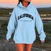 Women's Casual Hooded Long-sleeved Printed Letter Baseball Jacket Plus Velvet And Thick Warm Sweatshirt