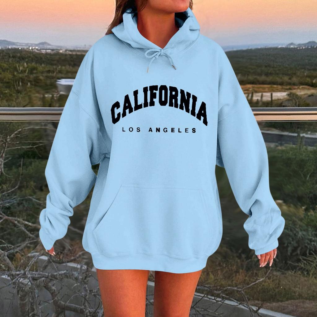 Women's Casual Hooded Long-sleeved Printed Letter Baseball Jacket Plus Velvet And Thick Warm Sweatshirt