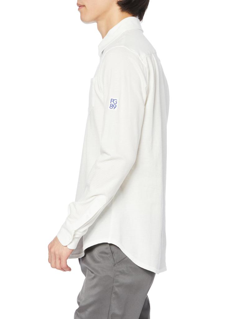 PEARLY GATES Men's Long Sleeve Polo Shirt (Mini Soccer Basic) / Golf / 053-4161201 030_White 6 [LL]